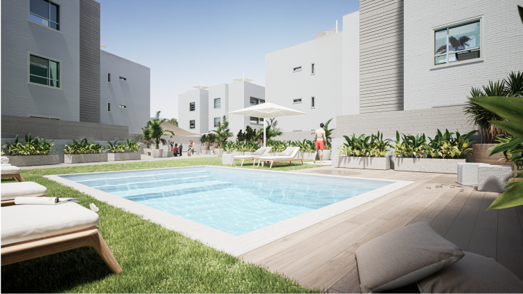 Piscina en apartamento a la venta en Silene Residence Ibiza